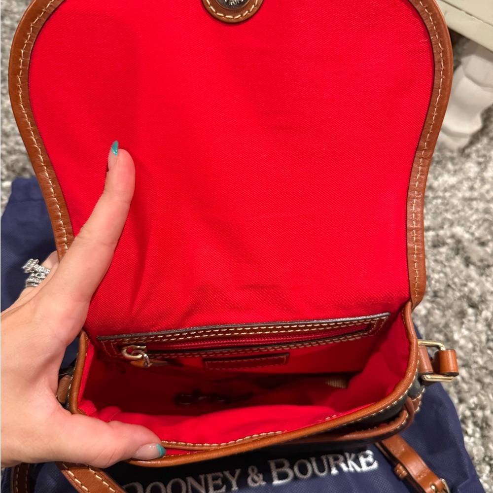 Dooney & Bourke Black and Brown Crossbody Bag with Leather Trim - Picture 2 of 2